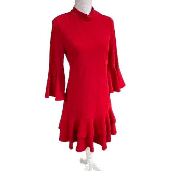 Boston Proper Beyond Travel Flare  Double Ruffled Party Cocktail Dr… - Picture 16 of 16